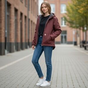 Carhartt Super Dux Relaxed Fit Sherpa Lined Jacket Rain Defender Berry OJ5001-W